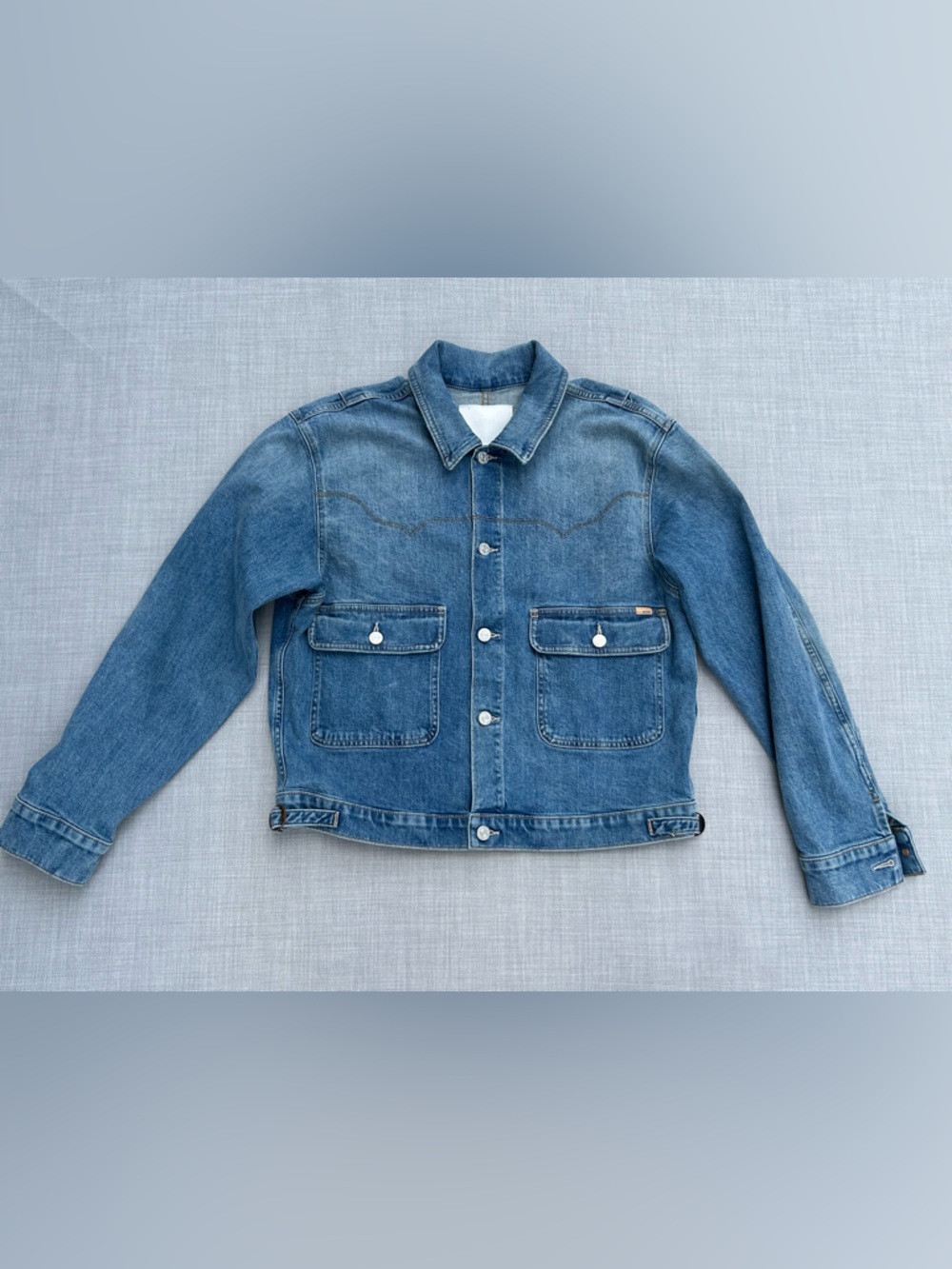 MOTHER Rootin Tootin Denim Jacket in Horsin Around Trucker Jean Jacket Large - Picture 4 of 16